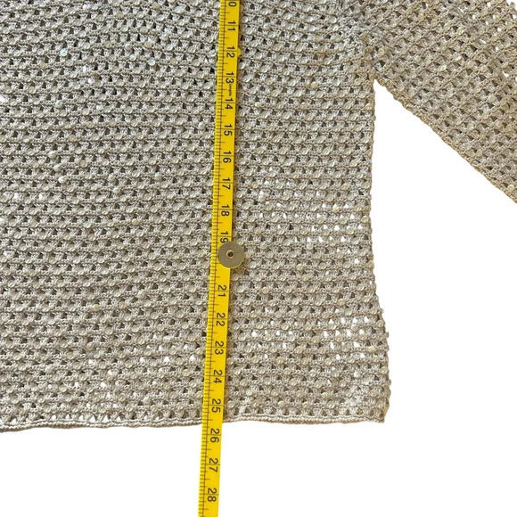 Colette Mordo for Sadimara Linen Blend Open Knit Sweater Beige Size Large NWT - Picture 8 of 9